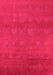 Machine Washable Oriental Pink Industrial Rug, wshurb2733pnk