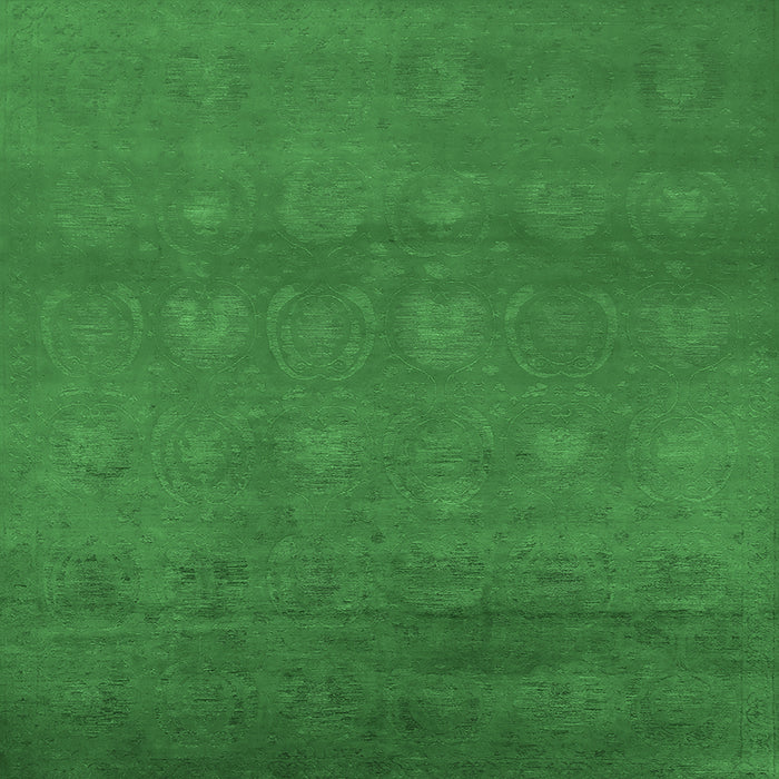 Square Oriental Emerald Green Industrial Rug, urb2733emgrn