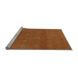 Sideview of Machine Washable Oriental Light Blue Industrial Rug, wshurb2733lblu