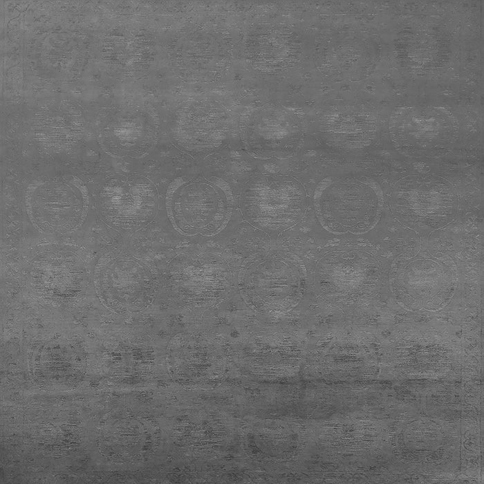 Square Machine Washable Oriental Gray Industrial Rug, wshurb2733gry