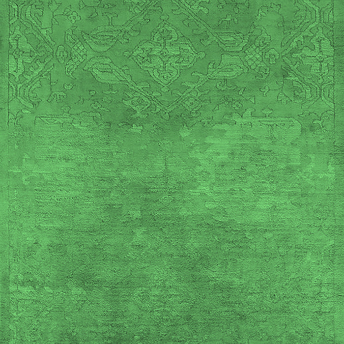 Machine Washable Oriental Emerald Green Industrial Area Rugs, wshurb2734emgrn