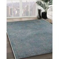 Mid-Century Modern Light Slate Gray Oriental Rug, urb2734