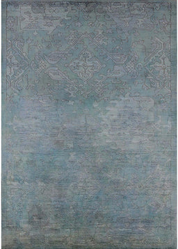 Mid-Century Modern Light Slate Gray Oriental Rug, urb2734