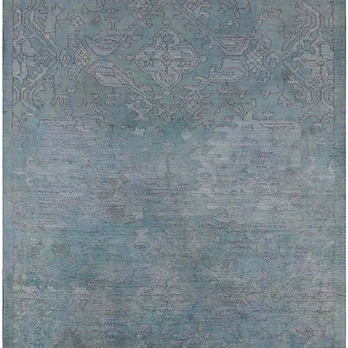 Mid-Century Modern Light Slate Gray Oriental Rug, urb2734