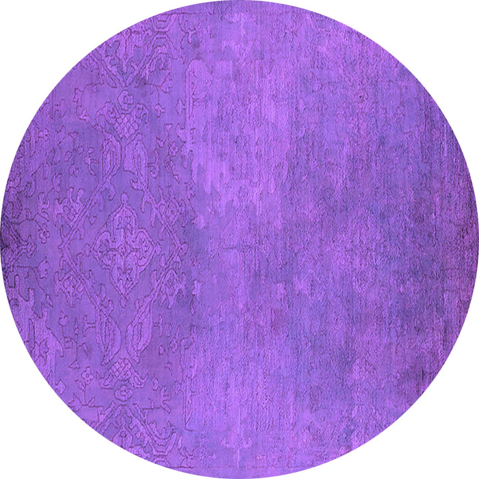 Round Oriental Purple Industrial Rug, urb2734pur