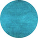 Round Oriental Light Blue Industrial Rug, urb2734lblu