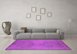 Machine Washable Oriental Pink Industrial Rug in a Living Room, wshurb2734pnk