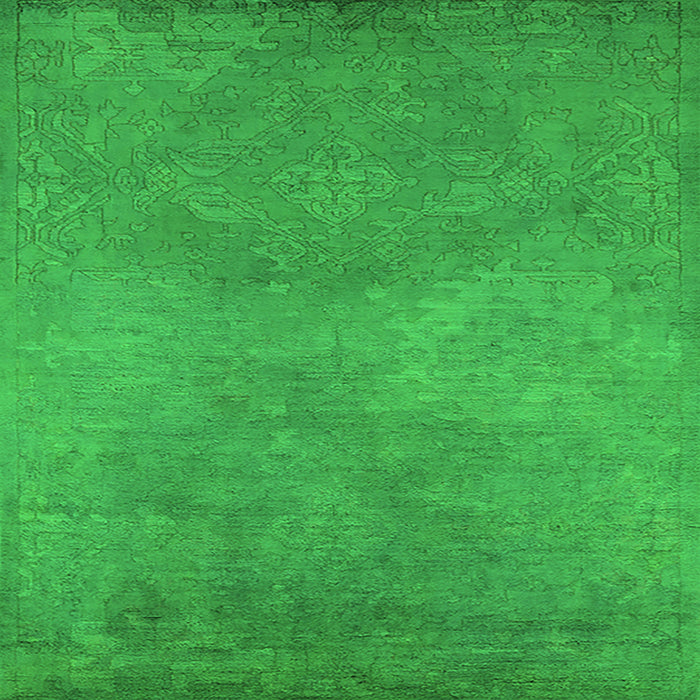 Square Oriental Green Industrial Rug, urb2734grn