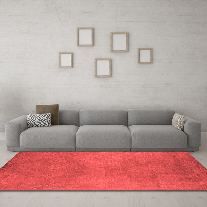 Industrial Red Washable Rugs