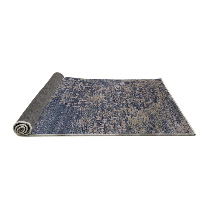 Sideview of Mid-Century Modern Purple Navy Blue Oriental Rug, urb2735