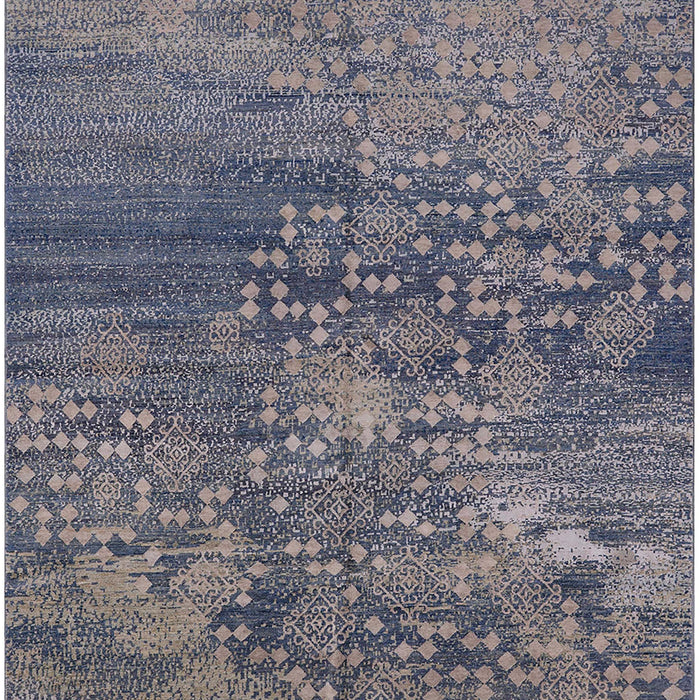 Mid-Century Modern Purple Navy Blue Oriental Rug, urb2735