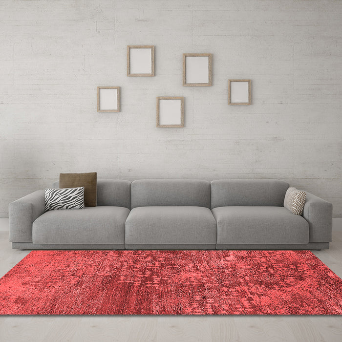 Industrial Red Washable Rugs
