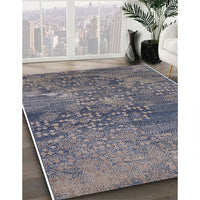 Mid-Century Modern Purple Navy Blue Oriental Rug, urb2735