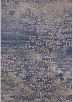 Machine Washable Industrial Modern Purple Navy Blue Rug, wshurb2735