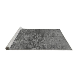 Sideview of Machine Washable Oriental Gray Industrial Rug, wshurb2735gry
