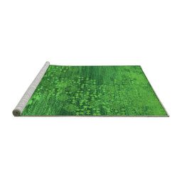 Sideview of Machine Washable Oriental Green Industrial Area Rugs, wshurb2735grn