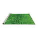 Sideview of Machine Washable Oriental Green Industrial Area Rugs, wshurb2735grn