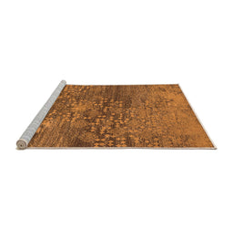 Sideview of Machine Washable Oriental Orange Industrial Area Rugs, wshurb2735org