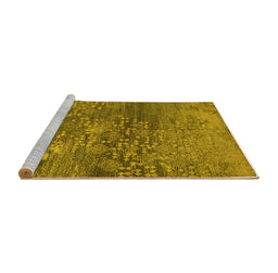 Sideview of Machine Washable Oriental Yellow Industrial Rug, wshurb2735yw