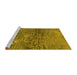 Sideview of Machine Washable Oriental Yellow Industrial Rug, wshurb2735yw