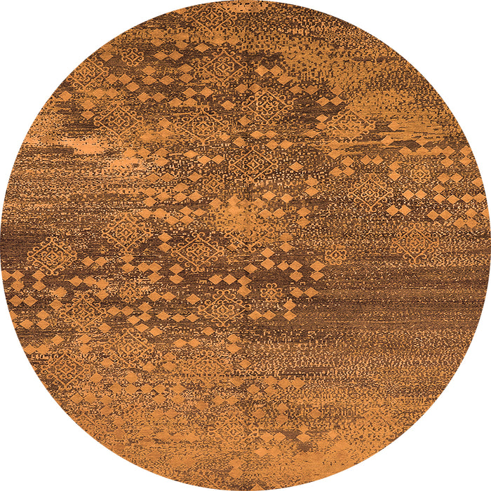 Round Oriental Orange Industrial Rug, urb2735org