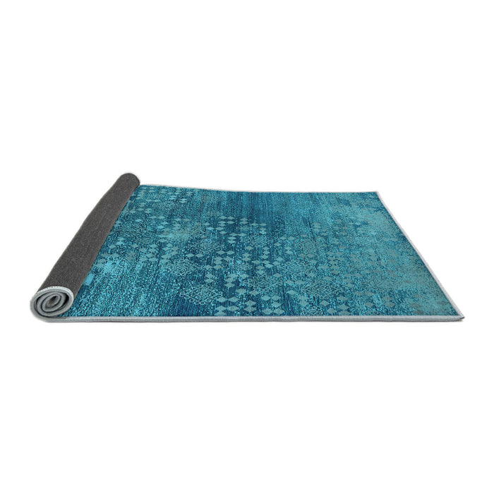 Sideview of Oriental Light Blue Industrial Rug, urb2735lblu
