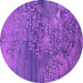 Round Oriental Purple Industrial Rug, urb2735pur