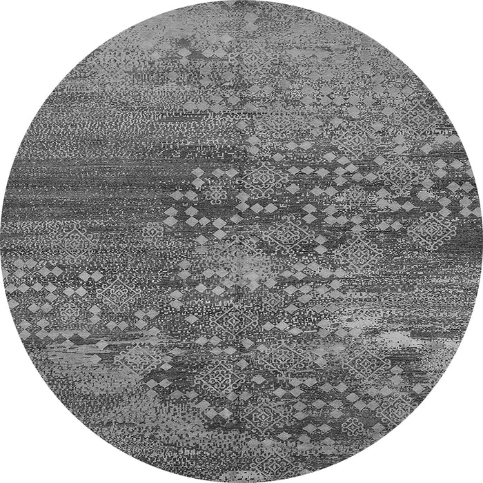 Round Oriental Gray Industrial Rug, urb2735gry