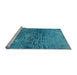 Sideview of Machine Washable Oriental Light Blue Industrial Rug, wshurb2735lblu