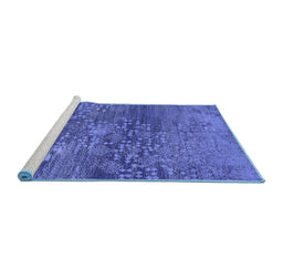Sideview of Machine Washable Oriental Blue Industrial Rug, wshurb2735blu