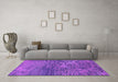 Machine Washable Oriental Purple Industrial Area Rugs in a Living Room, wshurb2735pur