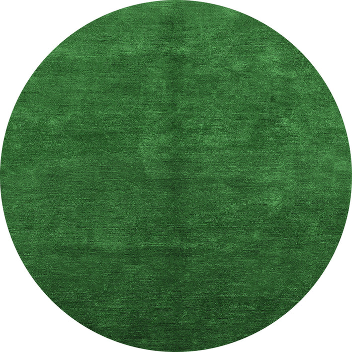 Round Oriental Emerald Green Industrial Rug, urb2736emgrn