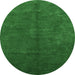 Round Oriental Emerald Green Industrial Rug, urb2736emgrn