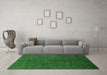 Machine Washable Oriental Emerald Green Industrial Area Rugs in a Living Room,, wshurb2736emgrn