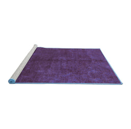 Sideview of Machine Washable Oriental Blue Industrial Rug, wshurb2736blu