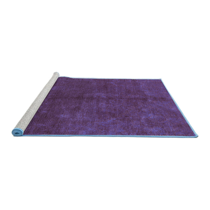 Sideview of Machine Washable Oriental Blue Industrial Rug, wshurb2736blu