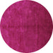 Round Machine Washable Oriental Purple Industrial Area Rugs, wshurb2736pur