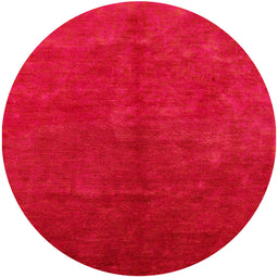 Round Mid-Century Modern Pastel Pink Oriental Rug, urb2736
