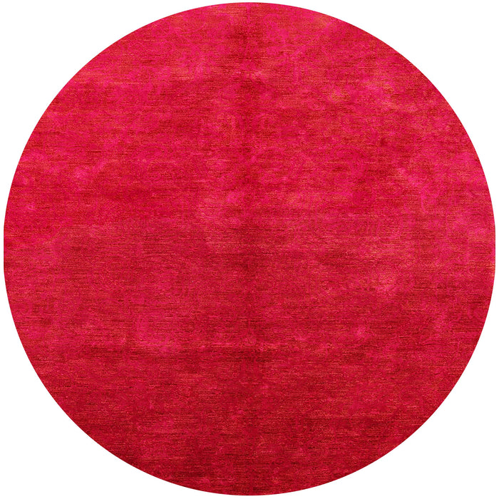 Round Mid-Century Modern Pastel Pink Oriental Rug, urb2736