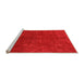 Sideview of Machine Washable Oriental Orange Industrial Area Rugs, wshurb2736org