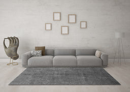 Machine Washable Oriental Gray Industrial Rug in a Living Room,, wshurb2736gry