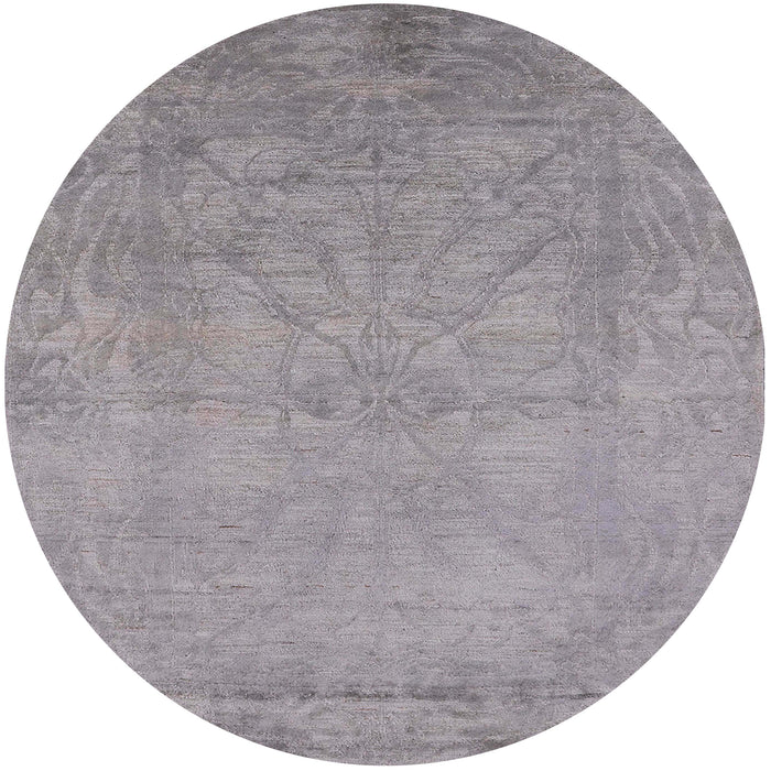 Round Machine Washable Industrial Modern Dark Gray Rug, wshurb2737