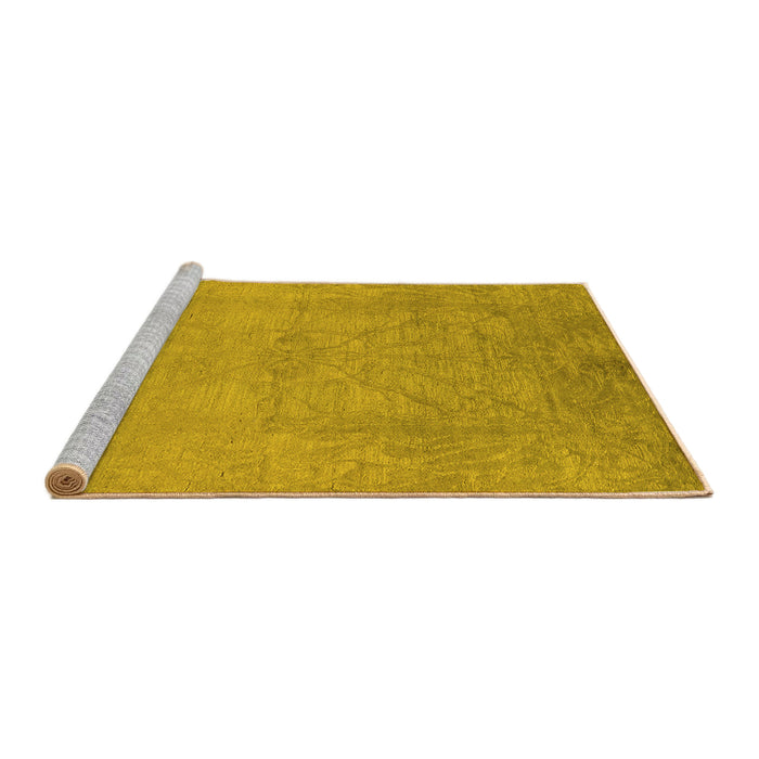 Sideview of Machine Washable Oriental Yellow Industrial Rug, wshurb2737yw