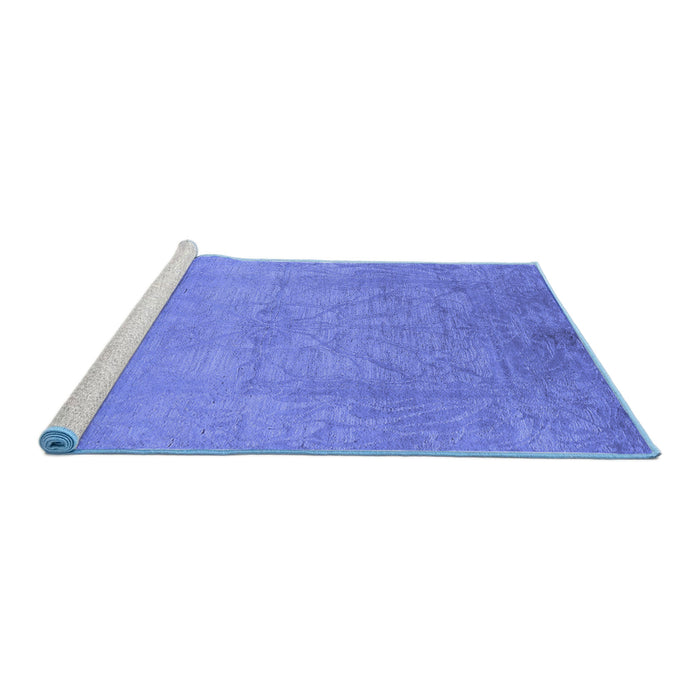 Sideview of Machine Washable Oriental Blue Industrial Rug, wshurb2737blu