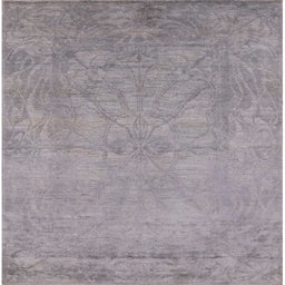 Square Mid-Century Modern Dark Gray Oriental Rug, urb2737