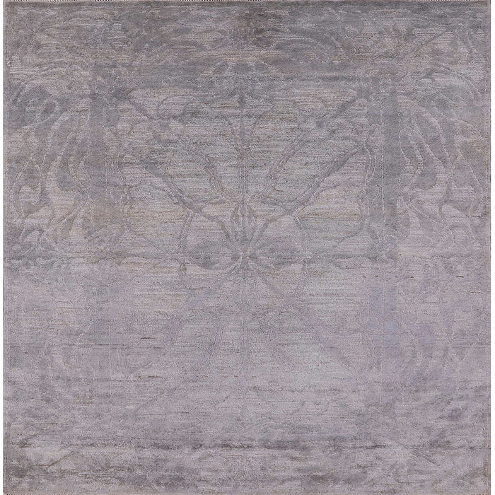 Square Mid-Century Modern Dark Gray Oriental Rug, urb2737