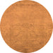 Round Oriental Orange Industrial Rug, urb2737org