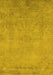 Machine Washable Oriental Yellow Industrial Rug, wshurb2737yw