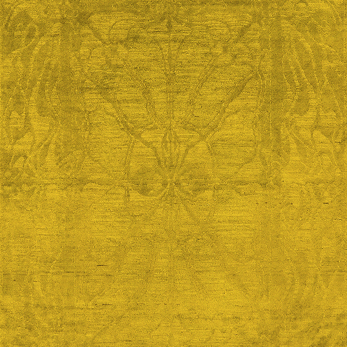 Machine Washable Oriental Yellow Industrial Rug, wshurb2737yw