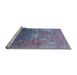 Sideview of Machine Washable Industrial Modern Purple Rug, wshurb2738